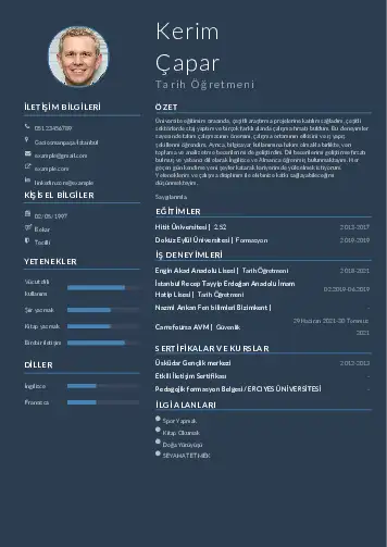 Tarih Öğretmeni Cv Örnekleri cv indir